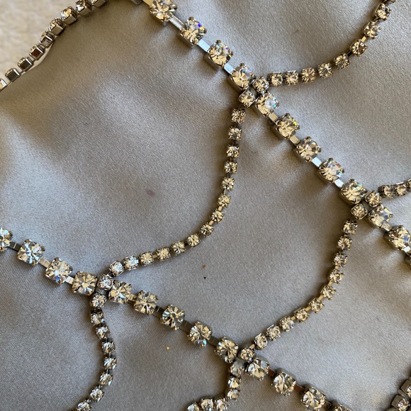 💋SOLD💋 Elegant Satin Clutch with crystals - Picture 10 of 14